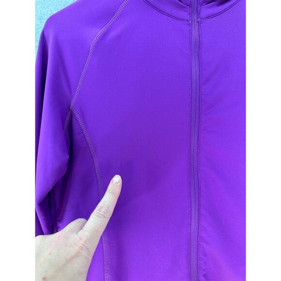 Peter Millar Women's sz M Zip Up Jacket LS Purple Athletic Pockets Golf UPF 50+ - Picture 9 of 10